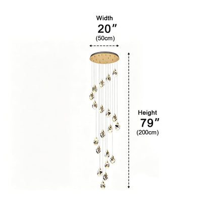 Modern Spiral Crystal Droplets Staircase Chandelier Modern Spiral Crystal Staircase Chandelier - Flyachilles