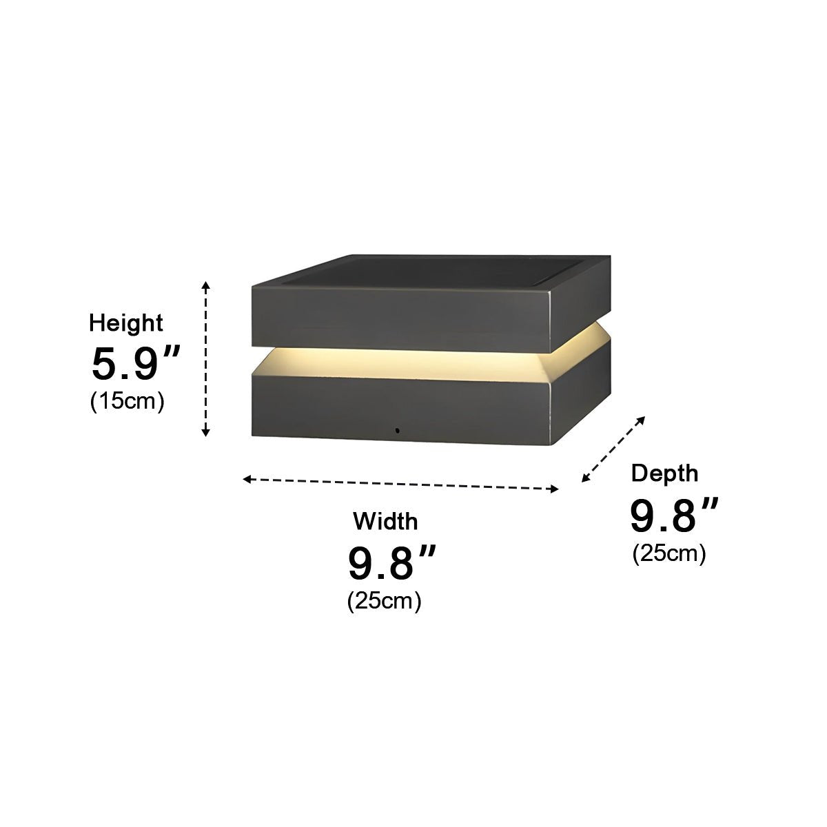 Modern Square Waterproof Black Outdoor Post Lights - Flyachilles