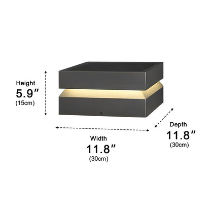 Modern Square Waterproof Black Outdoor Post Lights - Flyachilles