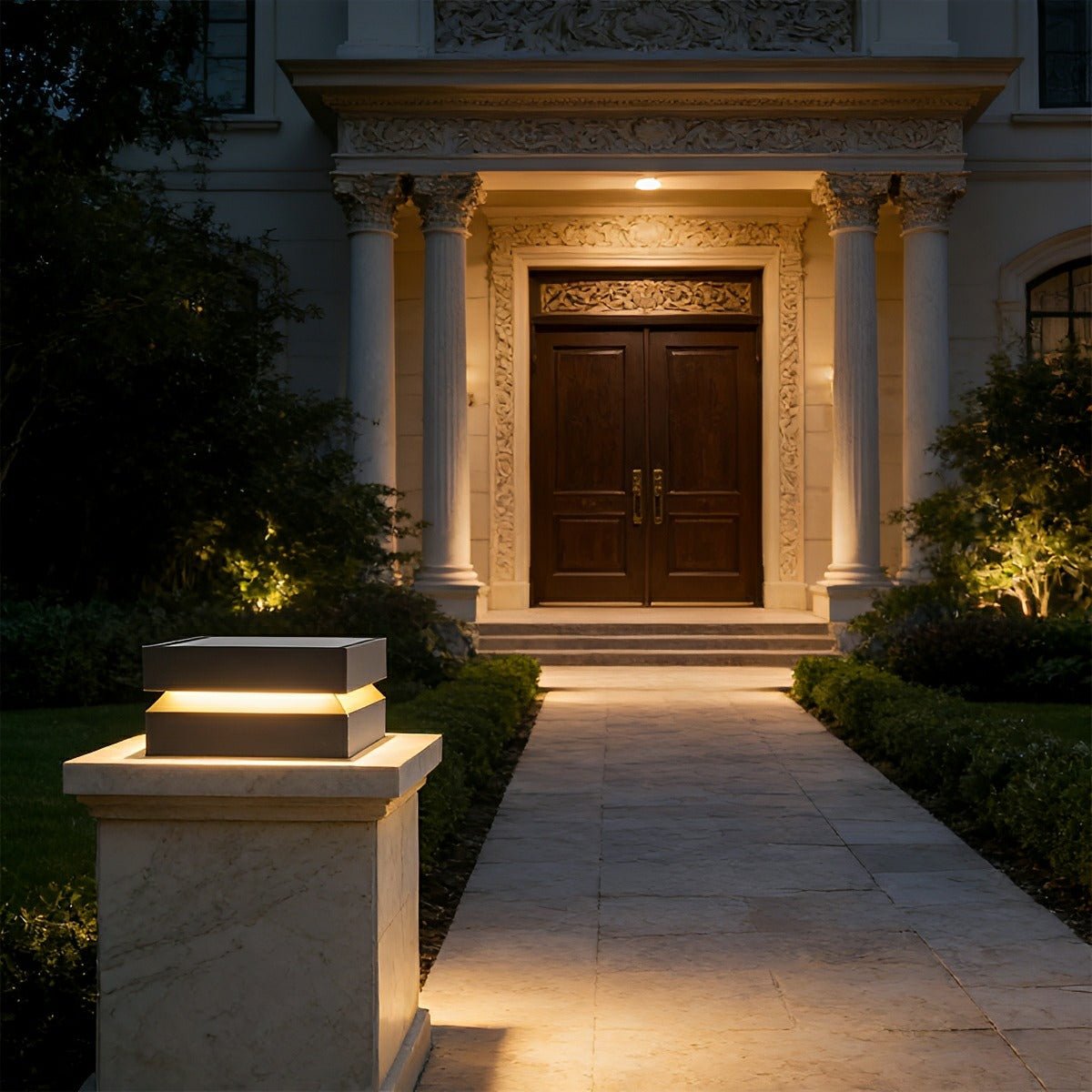 Modern Square Waterproof Black Outdoor Post Lights - Flyachilles