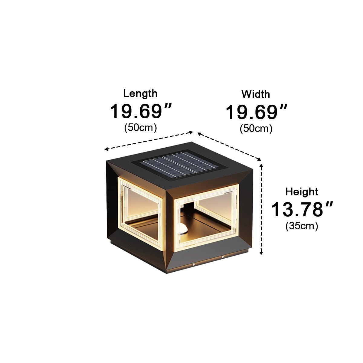 Modern Stainless Steel Waterproof Solar Square LED Outdoor Post Lights - Flyachilles
