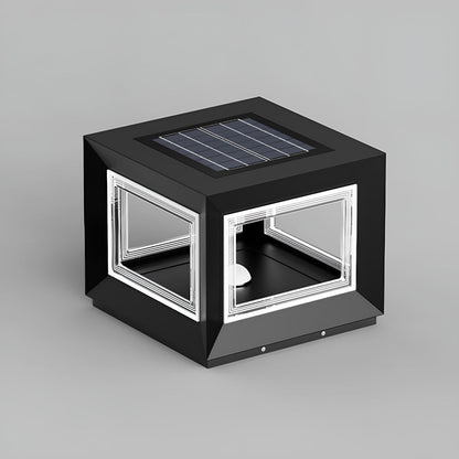 Modern Stainless Steel Waterproof Solar Square LED Outdoor Post Lights - Flyachilles