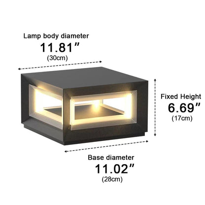 Modern Stainless Steel Waterproof Solar Square LED Outdoor Post Lights - Flyachilles