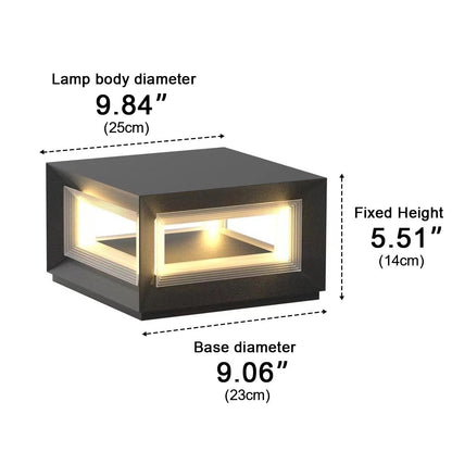 Modern Stainless Steel Waterproof Solar Square LED Outdoor Post Lights - Flyachilles