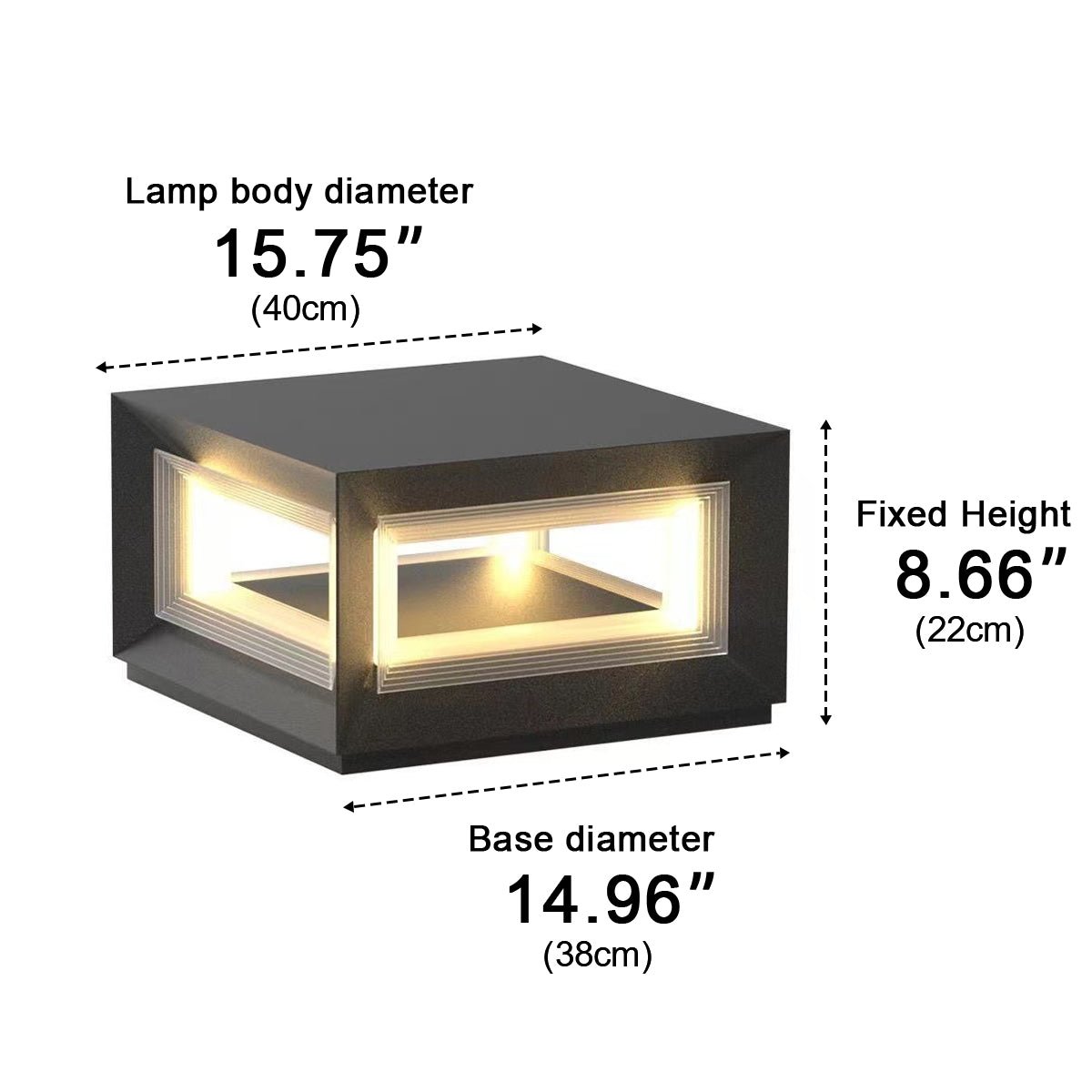 Modern Stainless Steel Waterproof Solar Square LED Outdoor Post Lights - Flyachilles