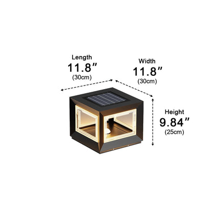 Modern Stainless Steel Waterproof Solar Square LED Outdoor Post Lights - Flyachilles