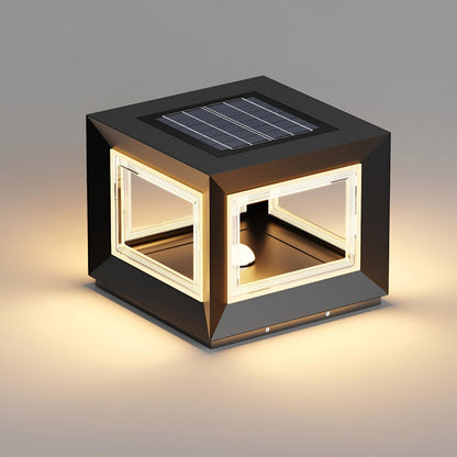 Modern Stainless Steel Waterproof Solar Square LED Outdoor Post Lights - Flyachilles