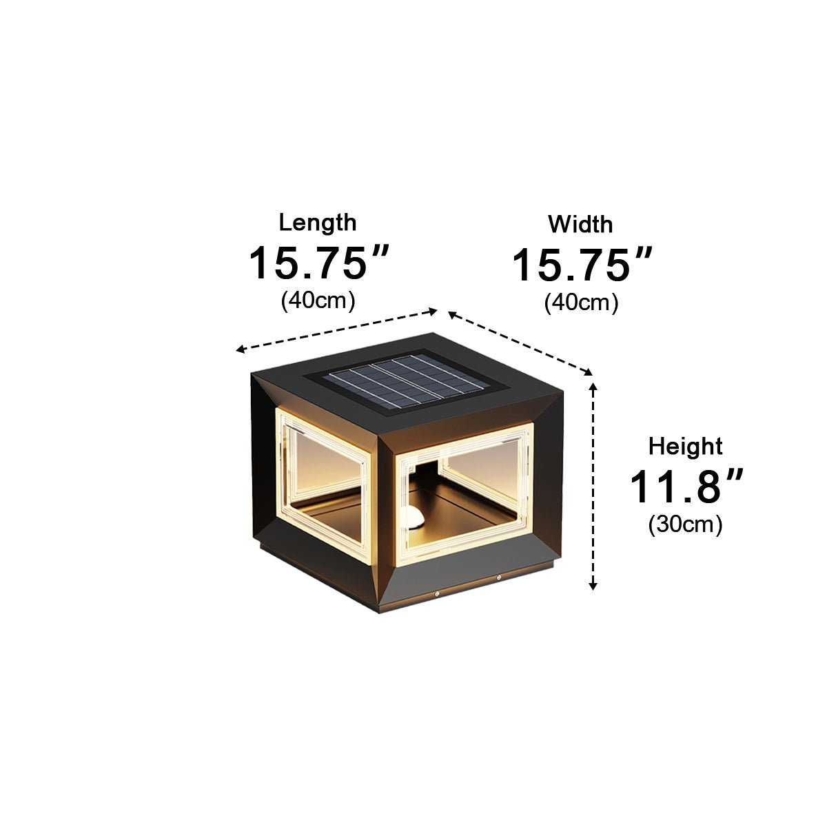 Modern Stainless Steel Waterproof Solar Square LED Outdoor Post Lights - Flyachilles