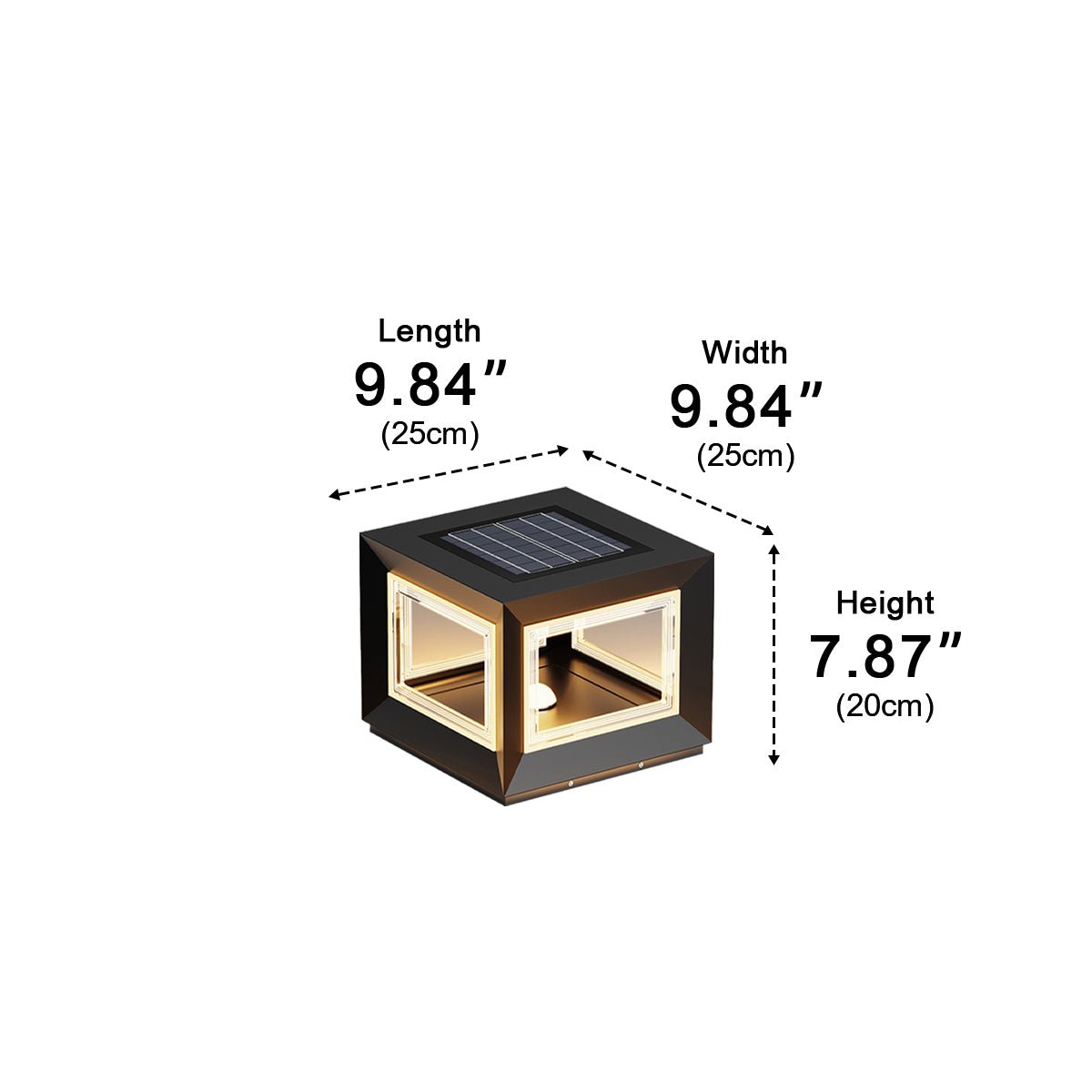 Modern Stainless Steel Waterproof Solar Square LED Outdoor Post Lights - Flyachilles