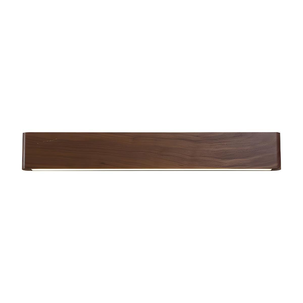 Modern Walnut Solid Wood Rectangular LED Indoor Wall Sconce - Flyachilles