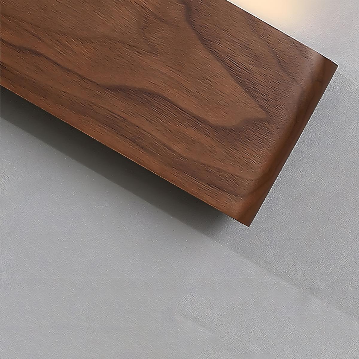 Modern Walnut Solid Wood Rectangular LED Indoor Wall Sconce - Flyachilles