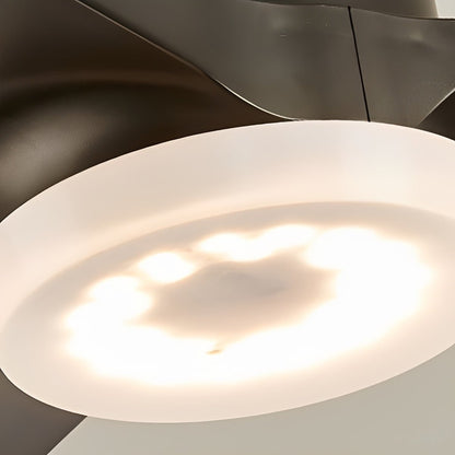 Modern Waterproof Black Outdoor LED Ceiling Fan with Light DC Motor - Flyachilles
