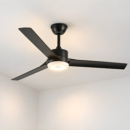 Modern Waterproof Black Outdoor LED Ceiling Fan with Light DC Motor - Flyachilles