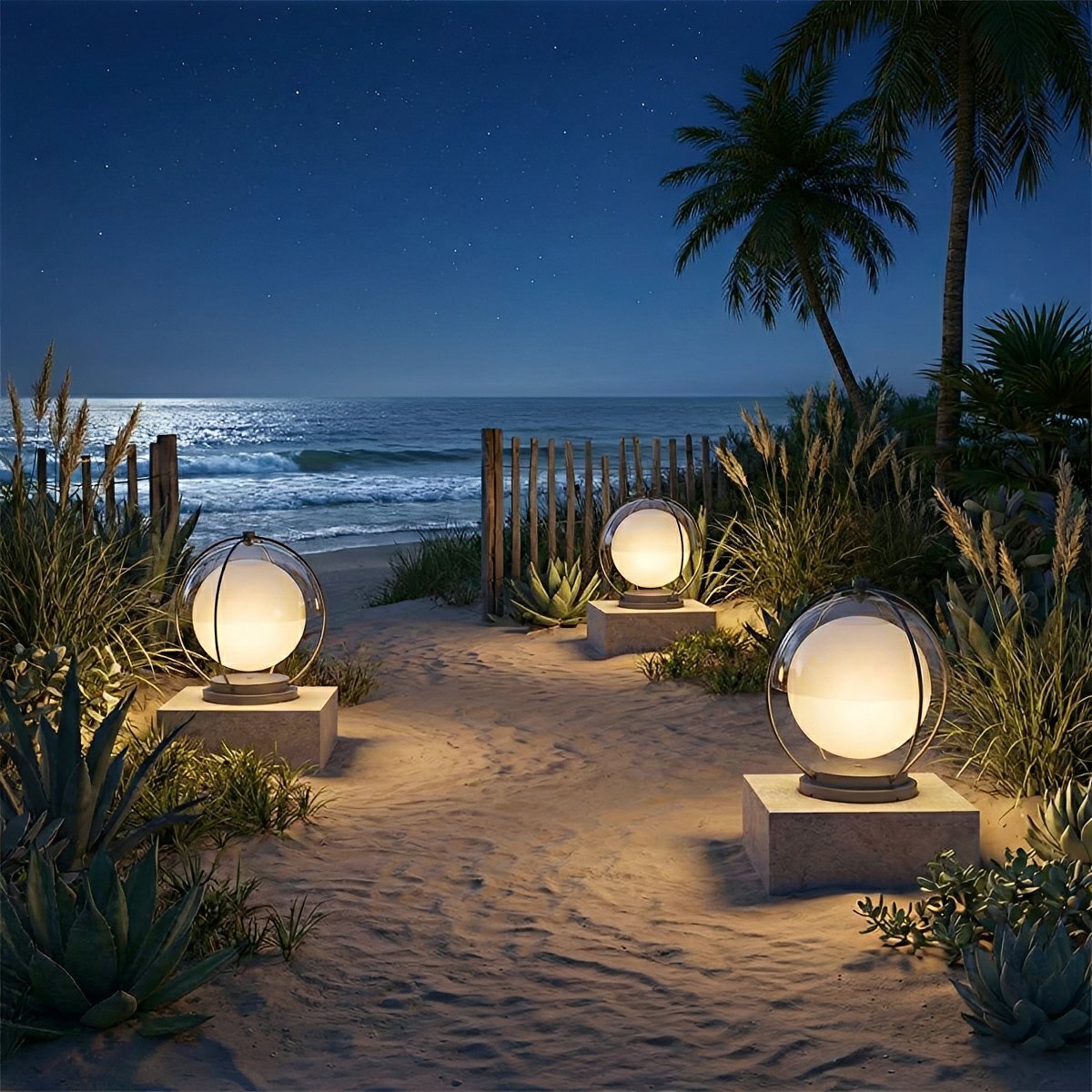 Modern Waterproof Globe Planet LED Outdoor Post Lights - Flyachilles
