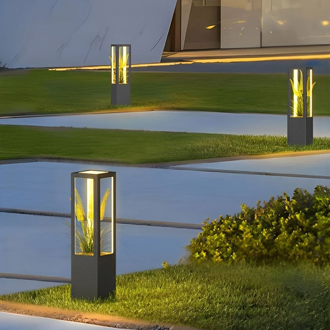 Modern Waterproof Hollow Flower Pot Outdoor LED Lawn Pillar Lights - Flyachilles