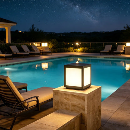 Modern Waterproof LED Fence Outdoor Post Cap Light - Flyachilles