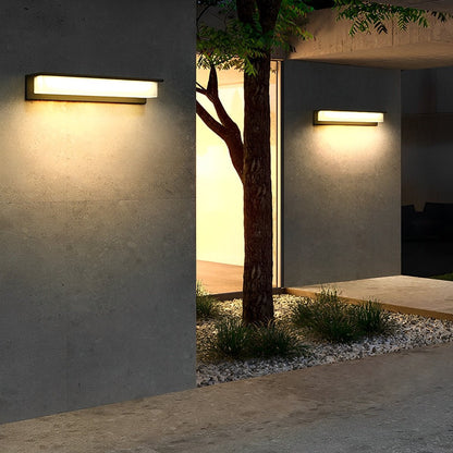 Modern Waterproof LED Outdoor Long Strip Wall Fixture Lamp Solar Wall Sconce Lighting - Flyachilles