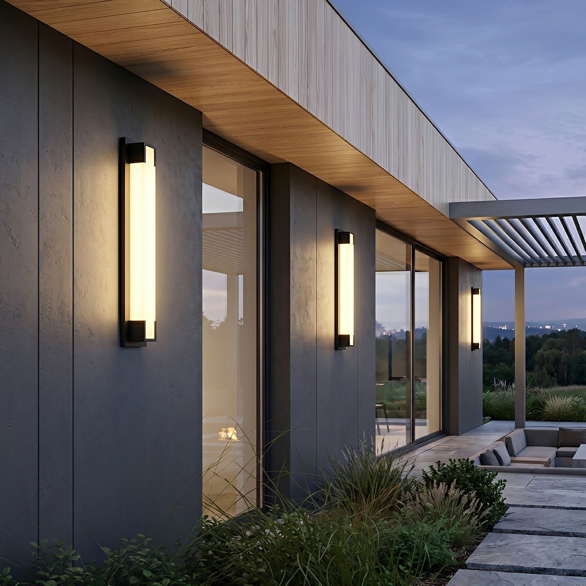 Modern Waterproof Linear Strip LED Outdoor Wall Lights - Flyachilles