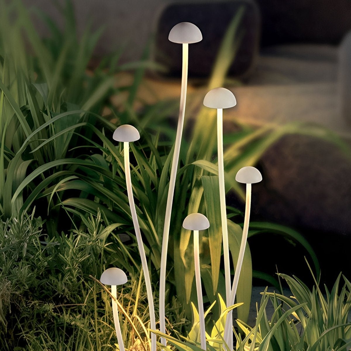 Modern Waterproof Minimalist Mushroom Stainless Steel LED Outdoor Landscape Lights - Flyachilles