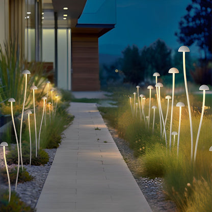 Modern Waterproof Minimalist Mushroom Stainless Steel LED Outdoor Landscape Lights - Flyachilles