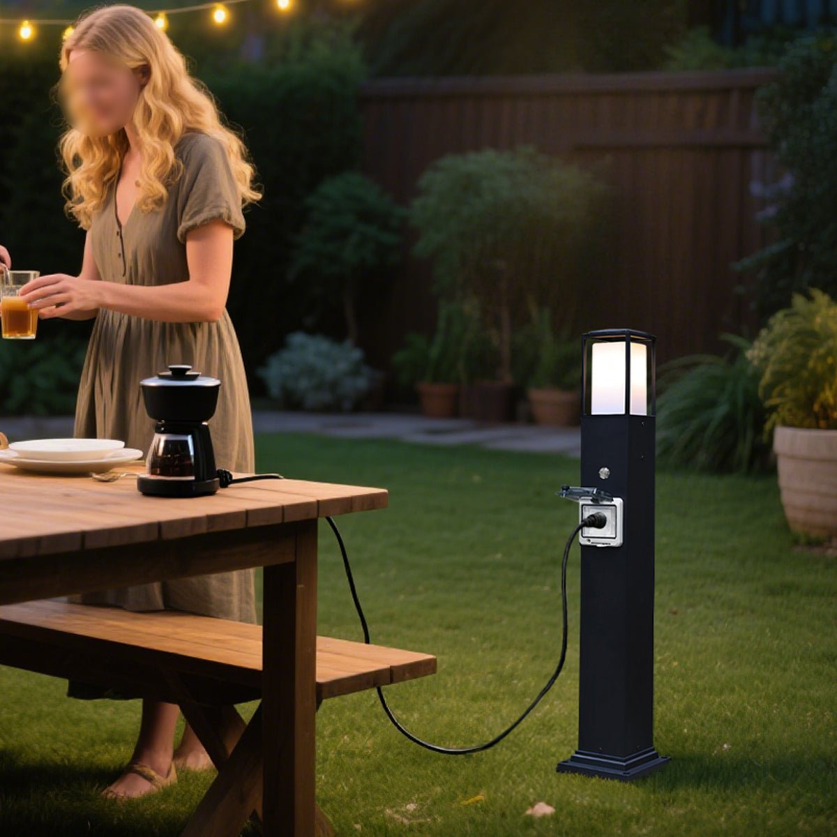 Modern Waterproof Outdoor LED Landscape Path Lights with Socket Charging Station - Flyachilles
