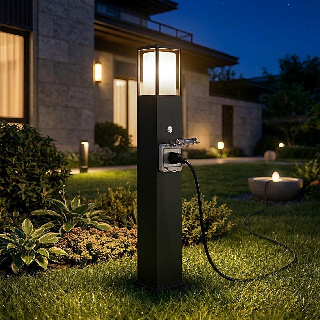 Modern Waterproof Outdoor LED Landscape Path Lights with Socket Charging Station - Flyachilles