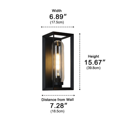 Modern Waterproof Rectangular Glass - Lampshade Outdoor LED Porch Wall Lights - Flyachilles