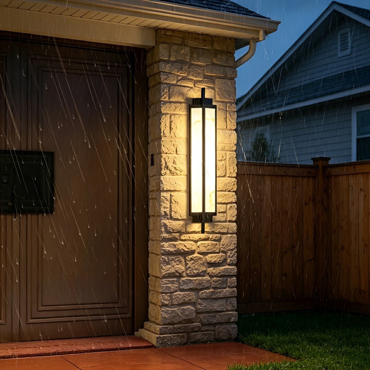Modern Waterproof Rectangular LED Outdoor Wall Light Sconce - Flyachilles