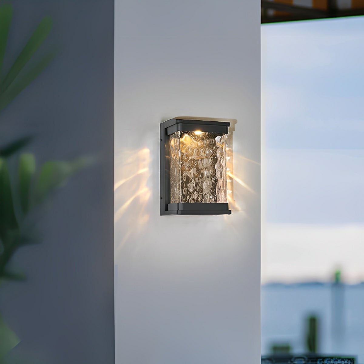 Modern Waterproof Rectangular Water Waves Outdoor LED Porch Wall Lights - Flyachilles