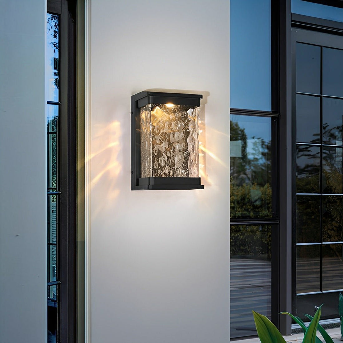 Modern Waterproof Rectangular Water Waves Outdoor LED Porch Wall Lights - Flyachilles