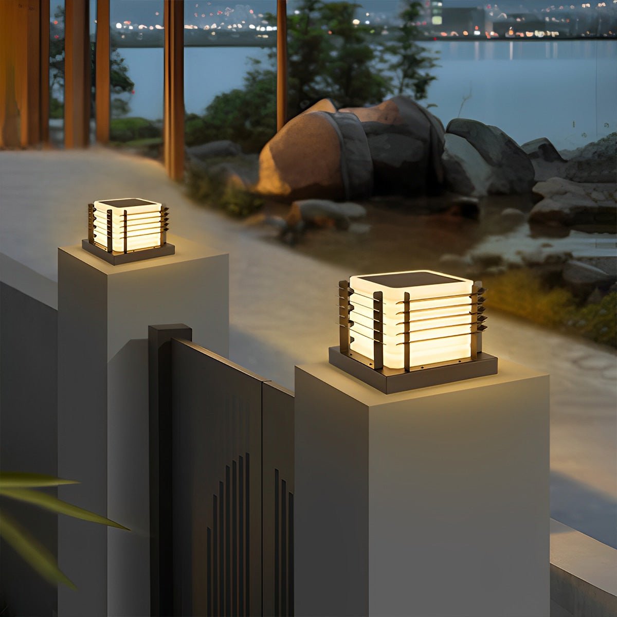 Modern Waterproof Solar Square Fence LED Outdoor Post Lights - Flyachilles