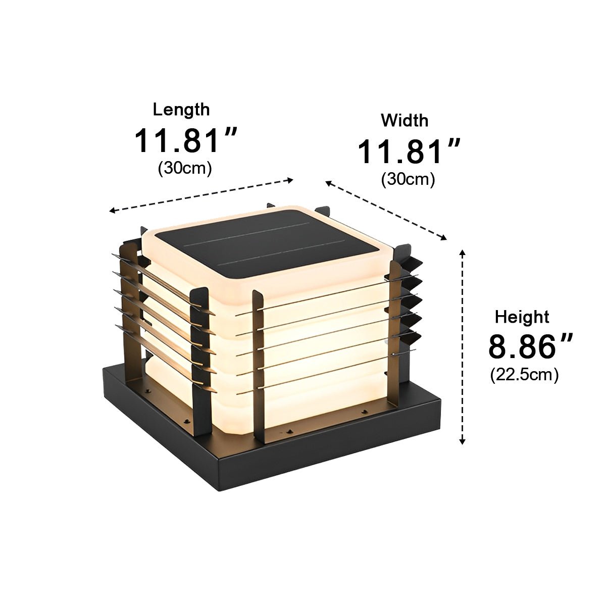 Modern Waterproof Solar Square Fence LED Outdoor Post Lights - Flyachilles