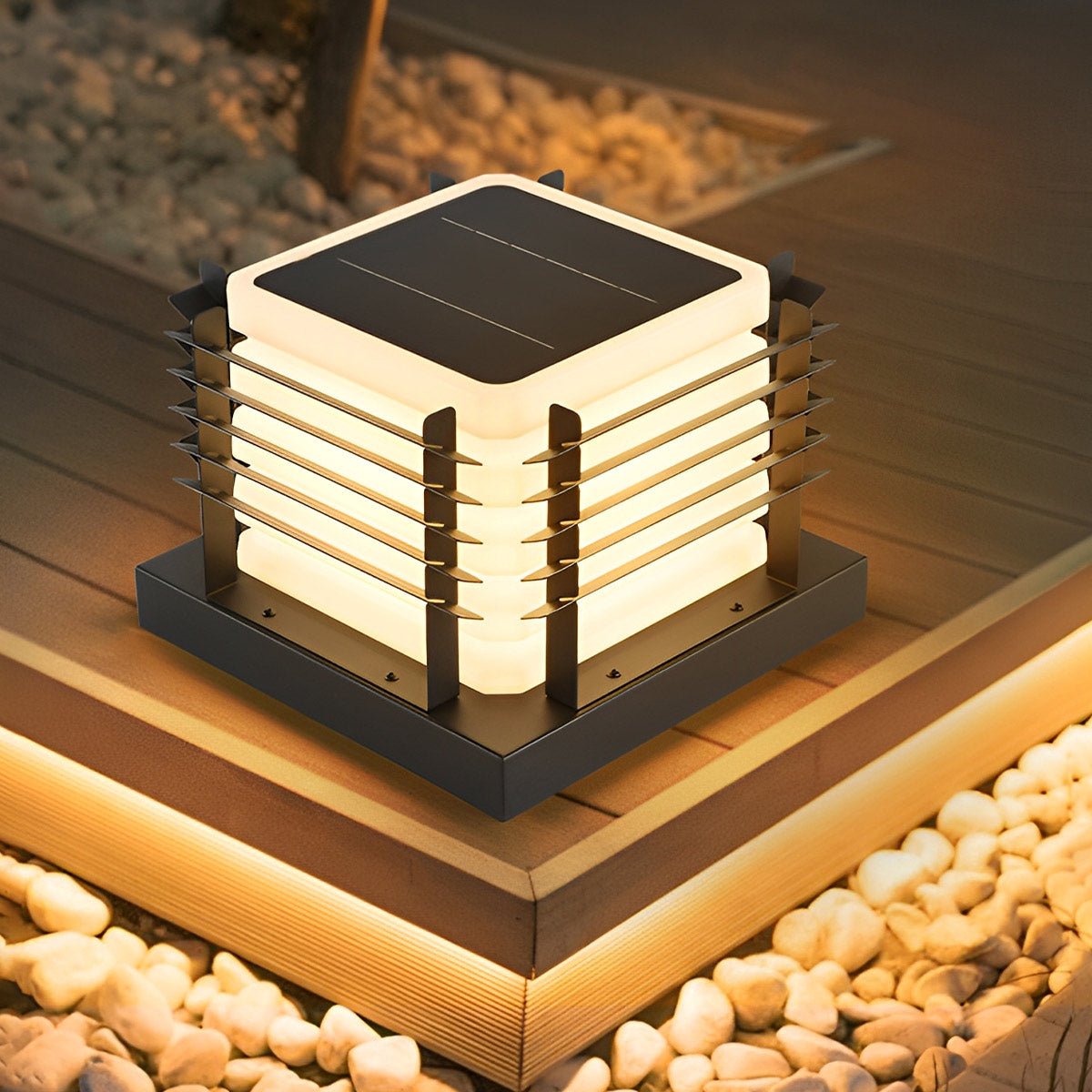 Modern Waterproof Solar Square Fence LED Outdoor Post Lights - Flyachilles
