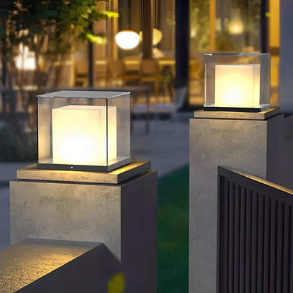 Modern Waterproof Solar Square LED Outdoor Post Lights - Flyachilles