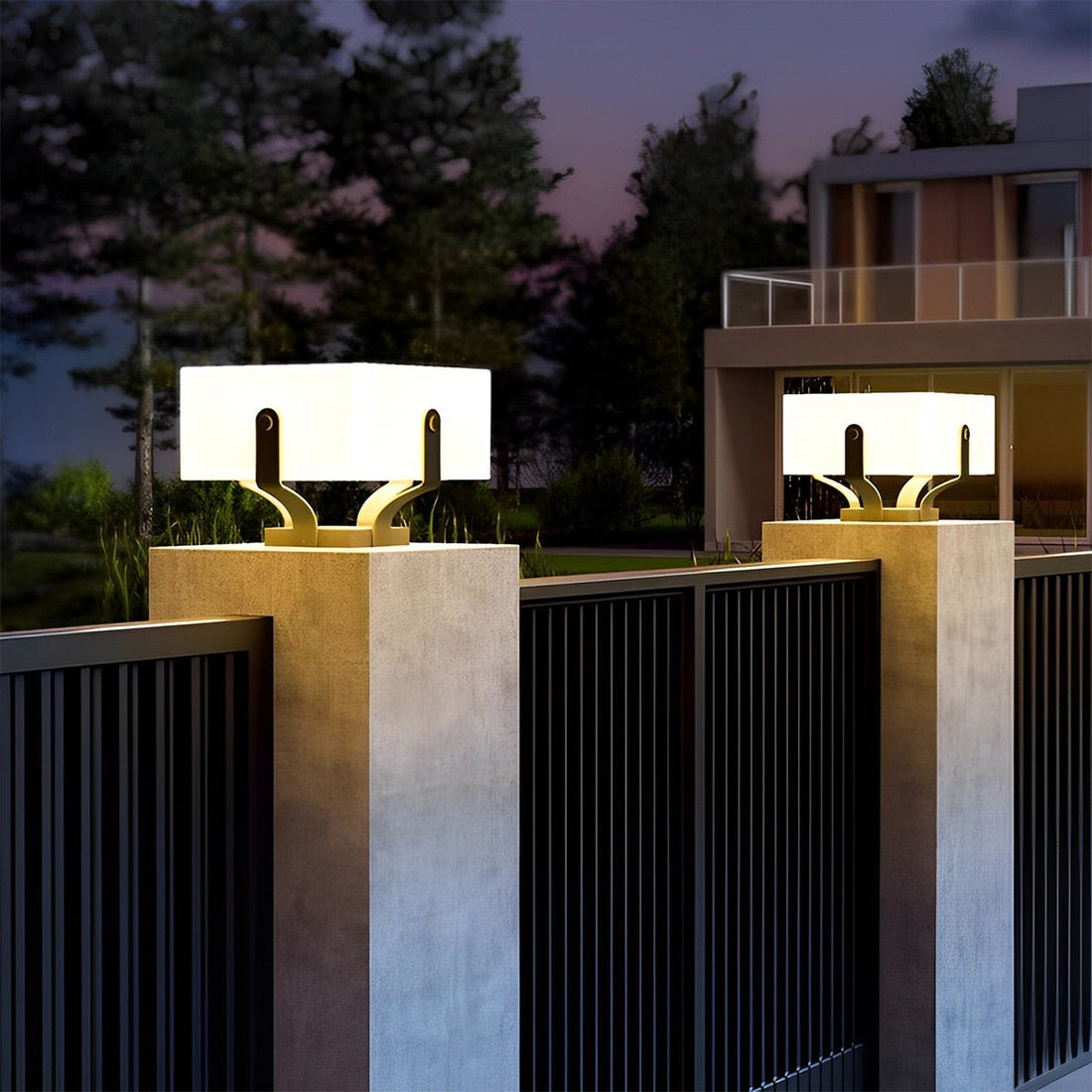 Modern Waterproof Solar Square LED Outdoor Post Lights - Flyachilles