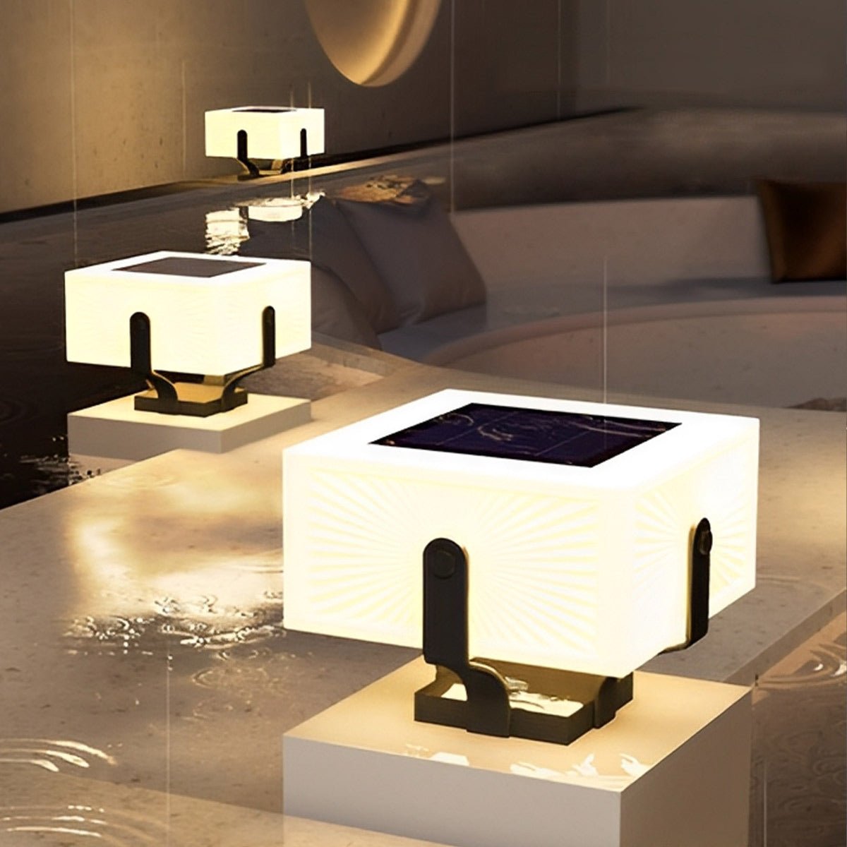 Modern Waterproof Solar Square LED Outdoor Post Lights - Flyachilles