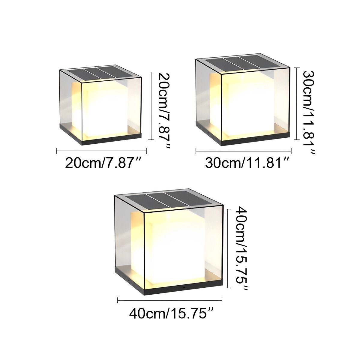 Modern Waterproof Solar Square LED Outdoor Post Lights - Flyachilles