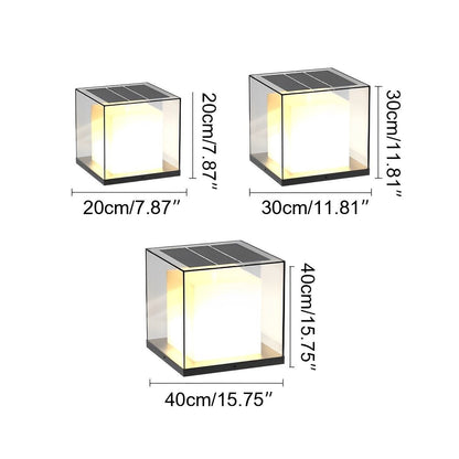 Modern Waterproof Solar Square LED Outdoor Post Lights - Flyachilles