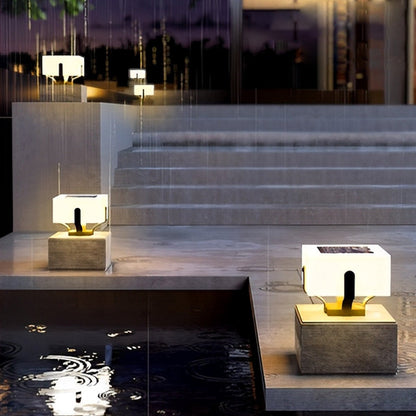 Modern Waterproof Solar Square LED Outdoor Post Lights - Flyachilles