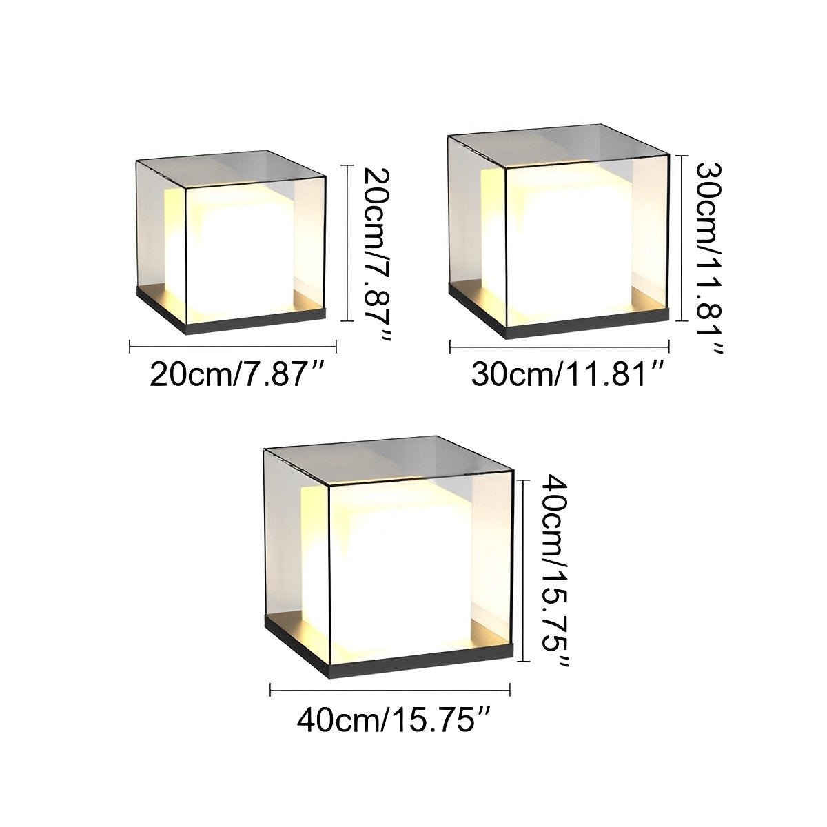 Modern Waterproof Solar Square LED Outdoor Post Lights - Flyachilles