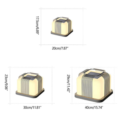Modern Waterproof Solar Square Steel LED Outdoor Post Lights - Flyachilles
