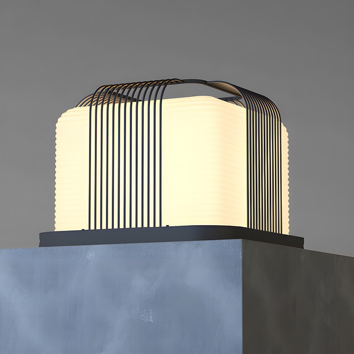 Modern Waterproof Solar Square Steel LED Outdoor Post Lights - Flyachilles