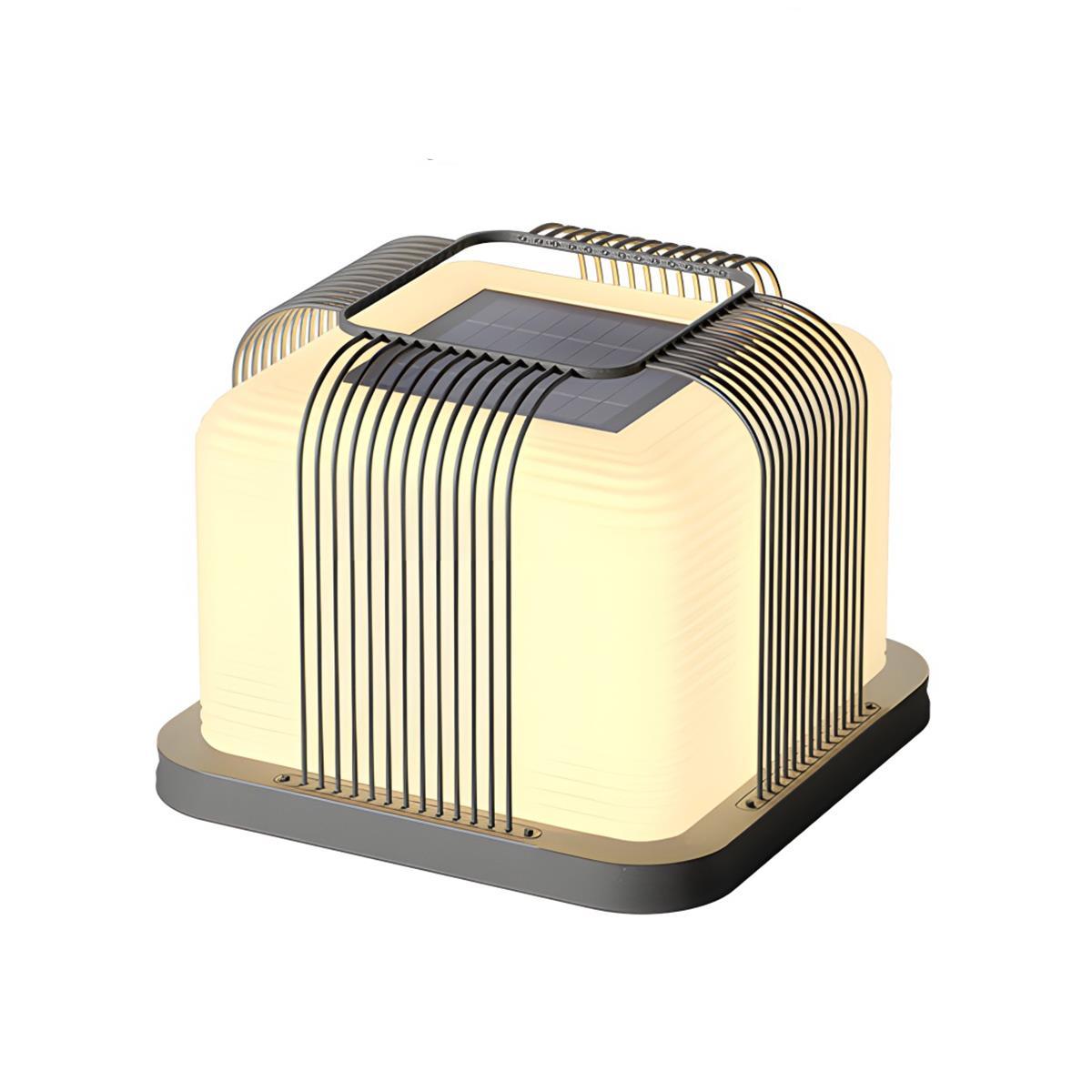 Modern Waterproof Solar Square Steel LED Outdoor Post Lights - Flyachilles
