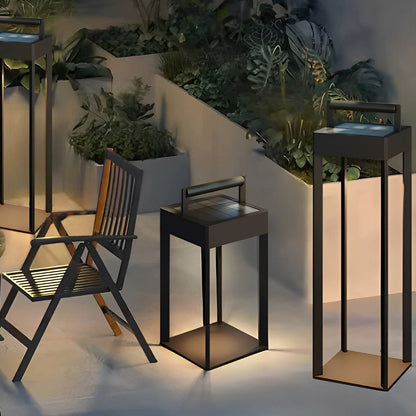 Modern Waterproof Solar&amp;Rechargeable Rectangular LED Outdoor Floor Lamp - Flyachilles