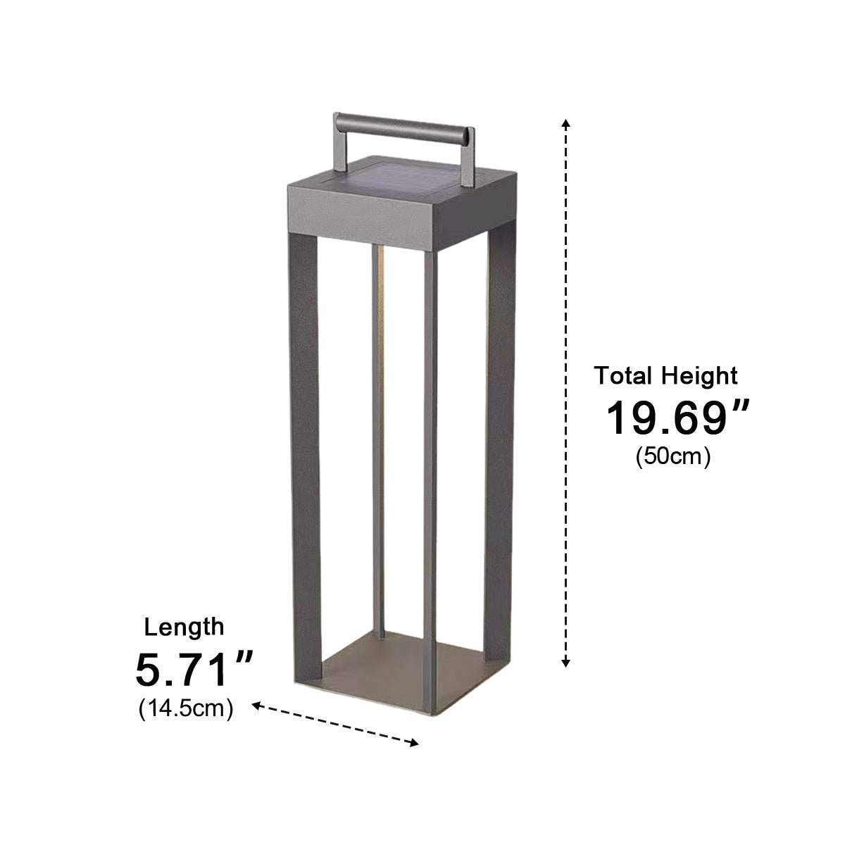 Modern Waterproof Solar&amp;Rechargeable Rectangular LED Outdoor Floor Lamp - Flyachilles
