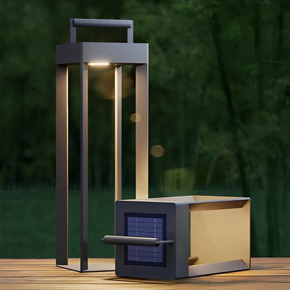 Modern Waterproof Solar&amp;Rechargeable Rectangular LED Outdoor Floor Lamp - Flyachilles