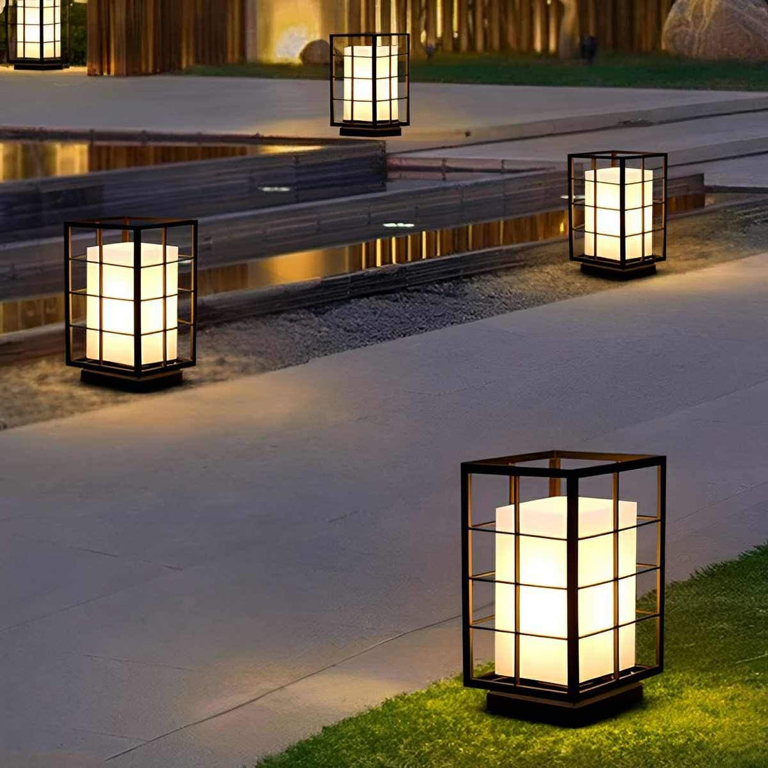 Modern Waterproof Square Lantern LED Outdoor Landscape Lawn Lighting - Flyachilles