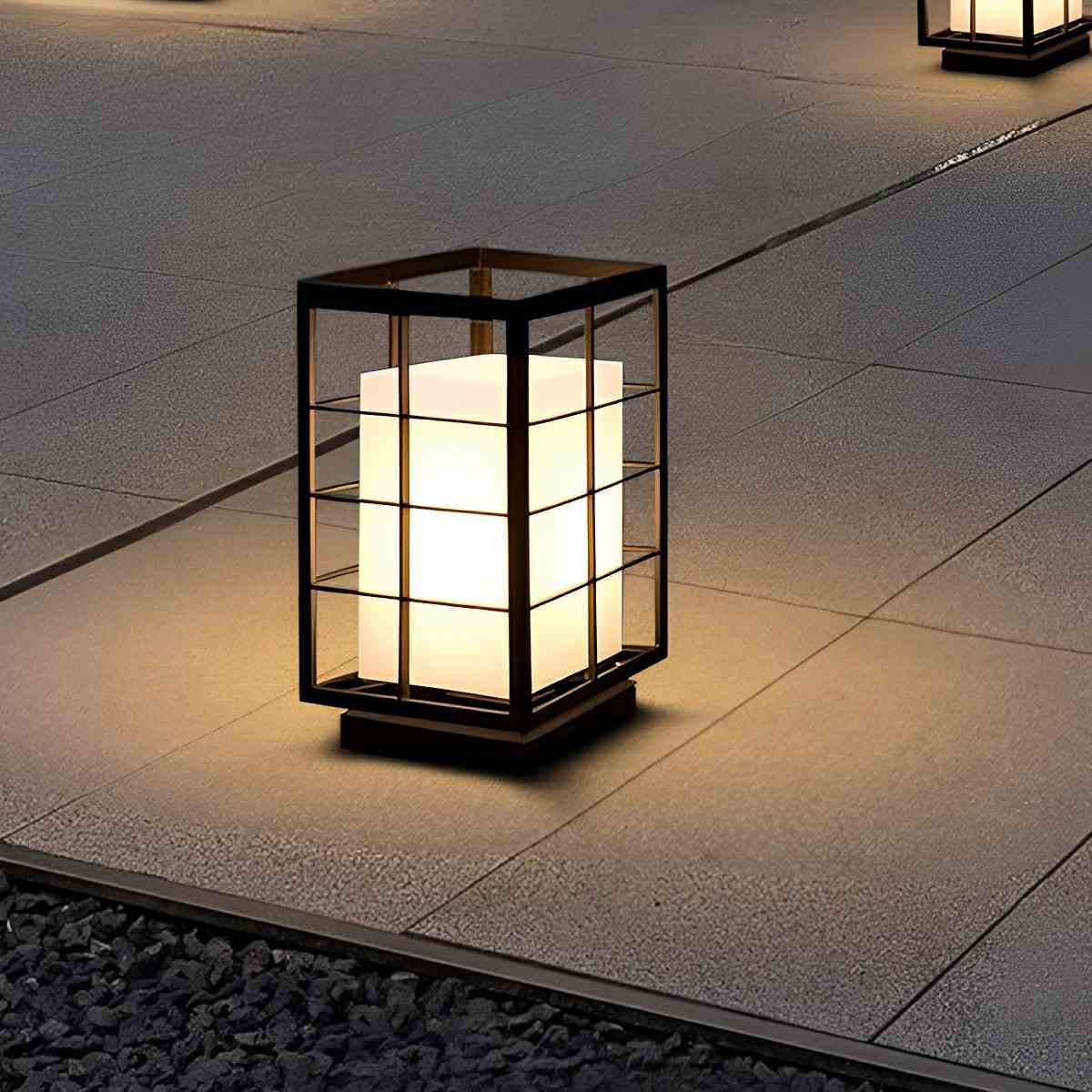 Modern Waterproof Square Lantern LED Outdoor Landscape Lawn Lighting - Flyachilles