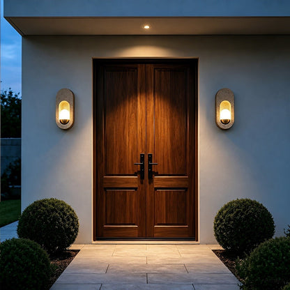 Modern Waterproof Travertine LED Outdoor Wall Light - Flyachilles