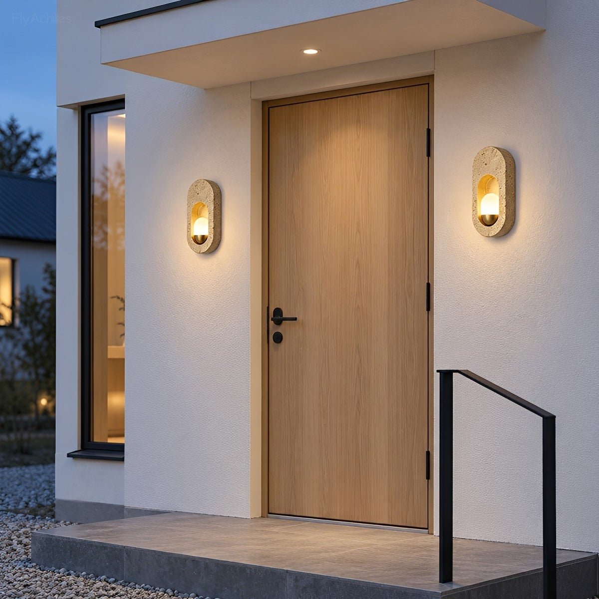Modern Waterproof Travertine LED Outdoor Wall Light - Flyachilles